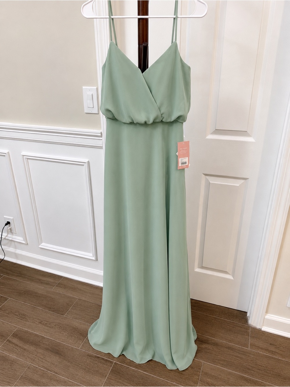 Summer dress Wedding Guest/Bridesmaid Ladies Mint Green Spaghetti-Strap Maxi